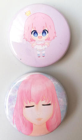 2 x 38mm Button badges (design 1 by htlart, design 2 by hiyimi)